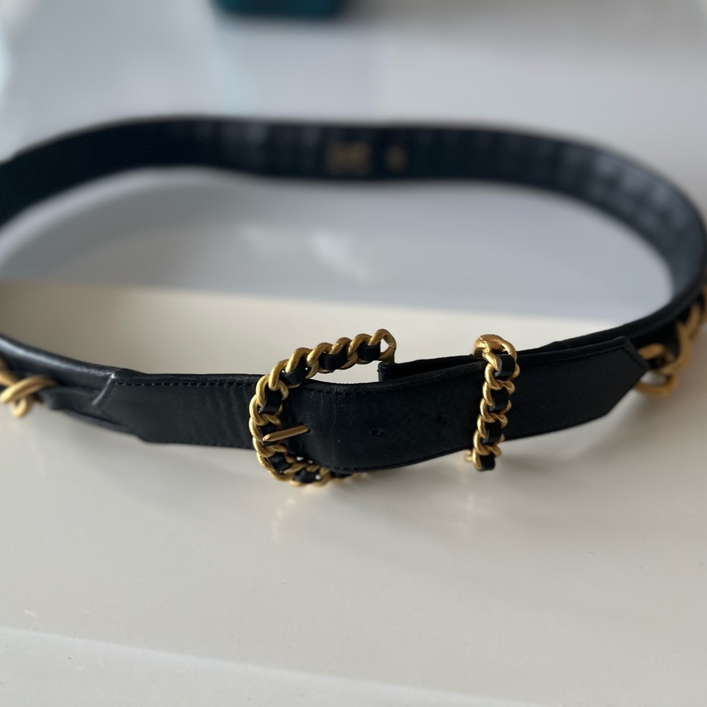 Vintage Chanel belt with Gold Chain Accents